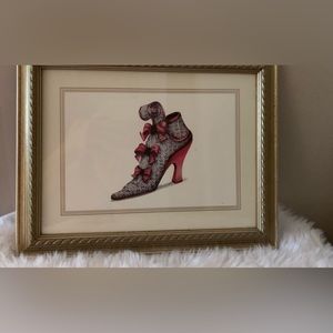 FIONA SAUNDERS Aimme Shoe (S614) Silver Rop golden framed Art in +++ con…